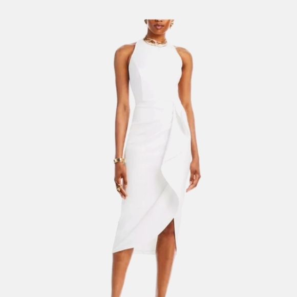 Aqua Dresses & Skirts - Aqua Sheath Dress with Ruffle